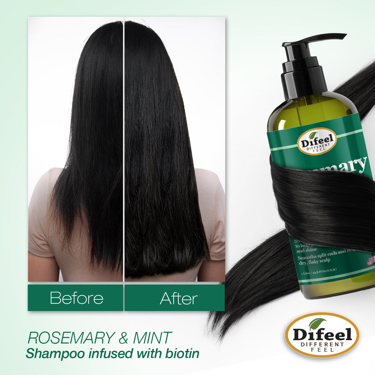 Difeel Rosemary And Mint Hair Strengthening Shampoo With Biotin 338 O 3066