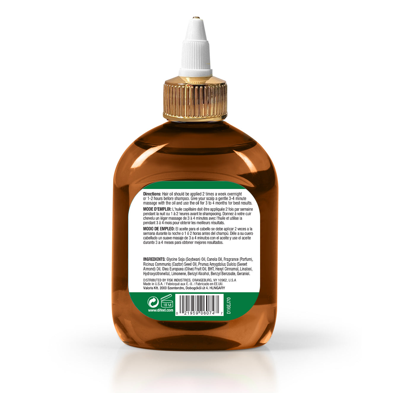Difeel Jamaican Black Castor Premium Hair Oil 7.1 oz.