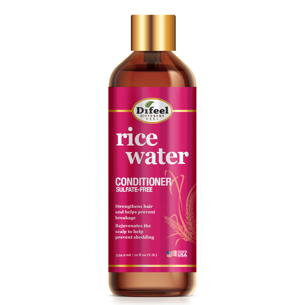 Difeel (Sunflower)  Rice Water Sulfate Free Shampoo (12oz)