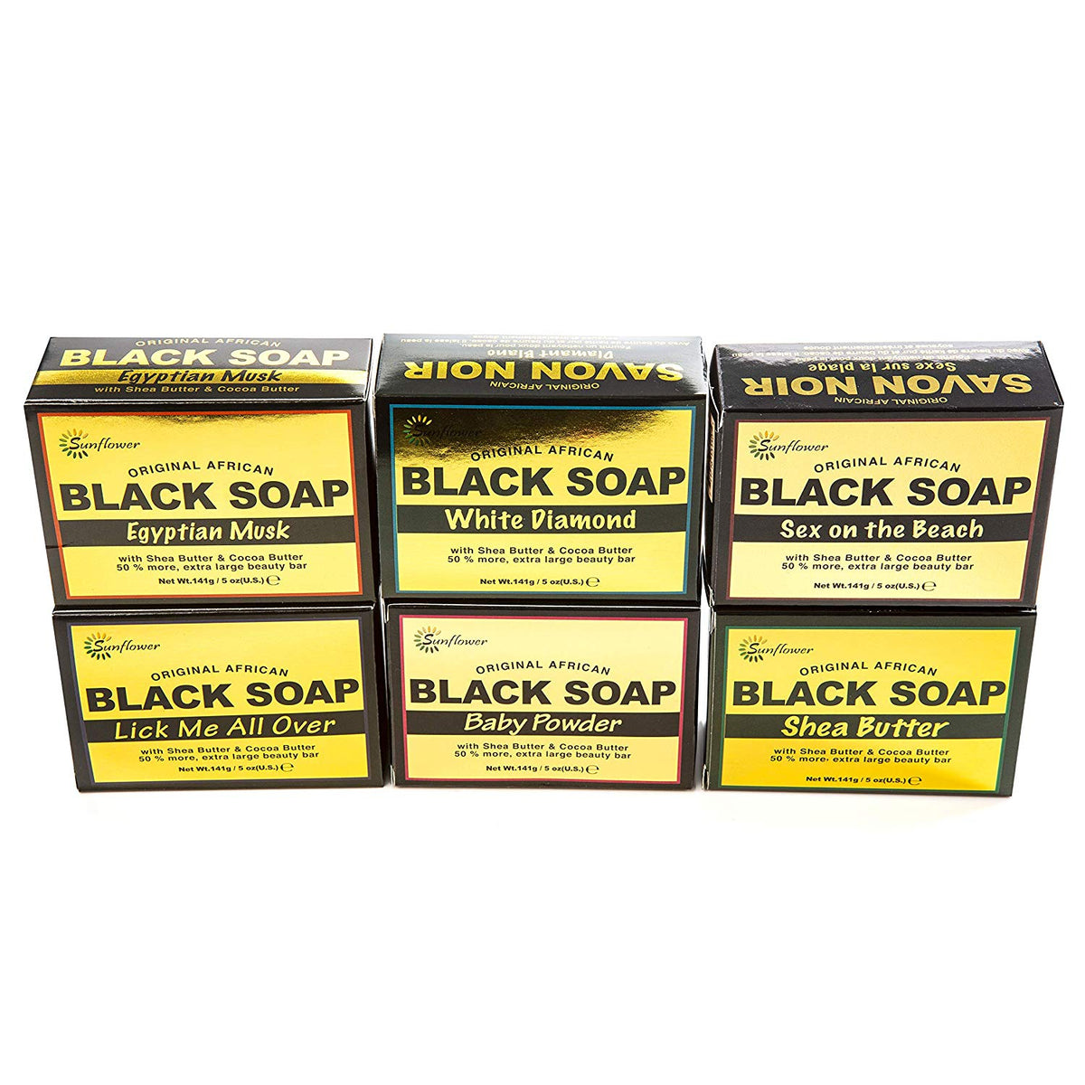 Sunflower African Black Soap Set - Includes Six (6) Luxury Scented Soa |  difeel - find your natural beauty