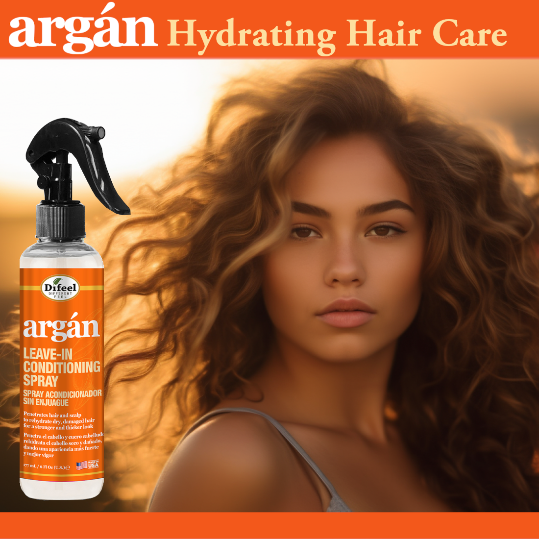 Difeel Argan Hydrating Leave In Conditioning Spray 6 oz.