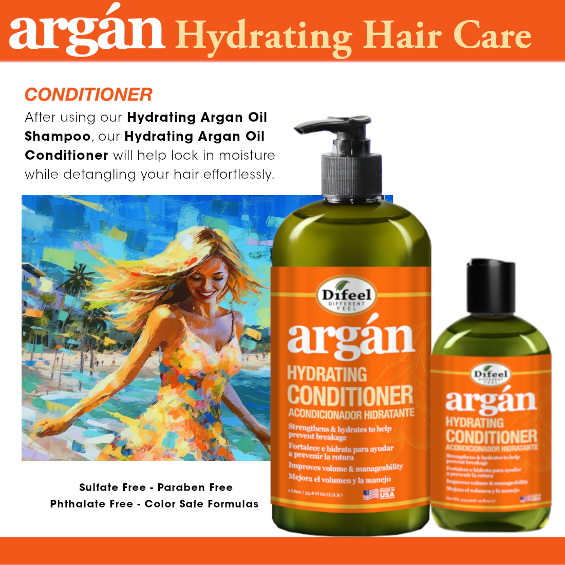 Difeel Argan Hydrating Conditioner 33.8 oz.