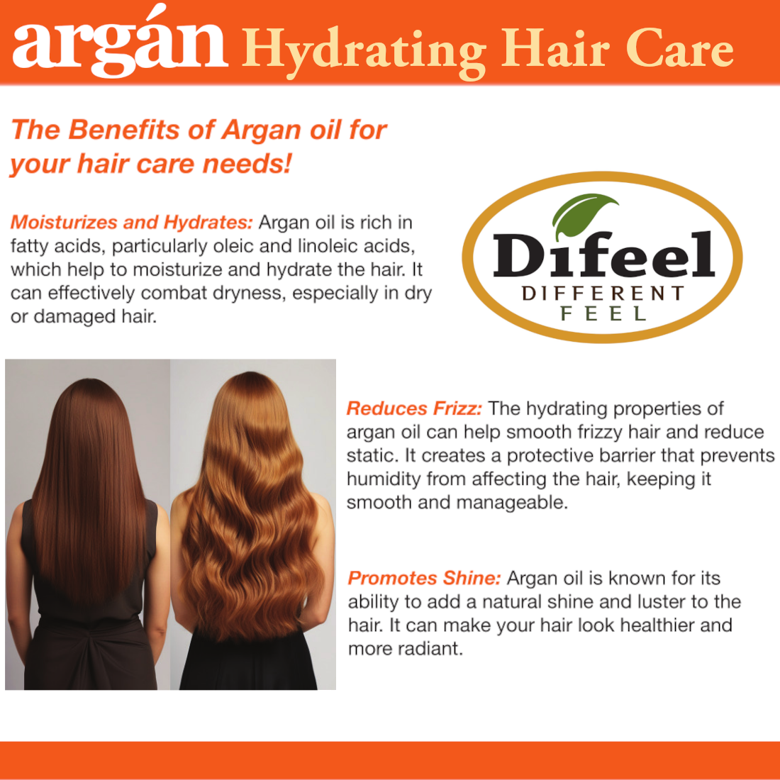 Difeel Argan Hydrating Leave In Conditioning Spray 6 oz.