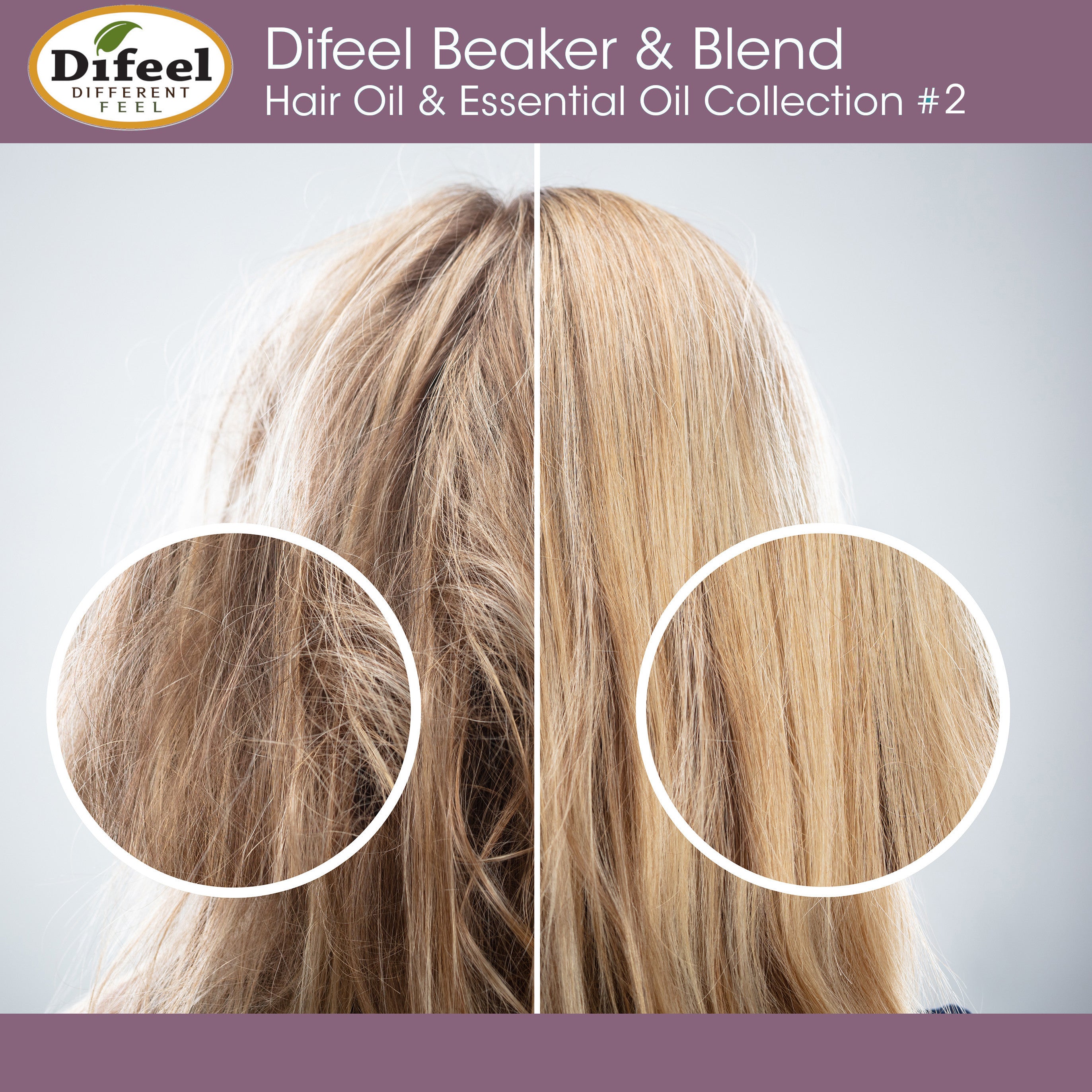 Difeel Beaker & Blend Hair & Essential Oil Kit #2 - Includes Peppermint, Vitamin E, Sweet Almond & Grapeseed Hair Oils, Argan & Coconut Essential Oils and a Mixing Beaker