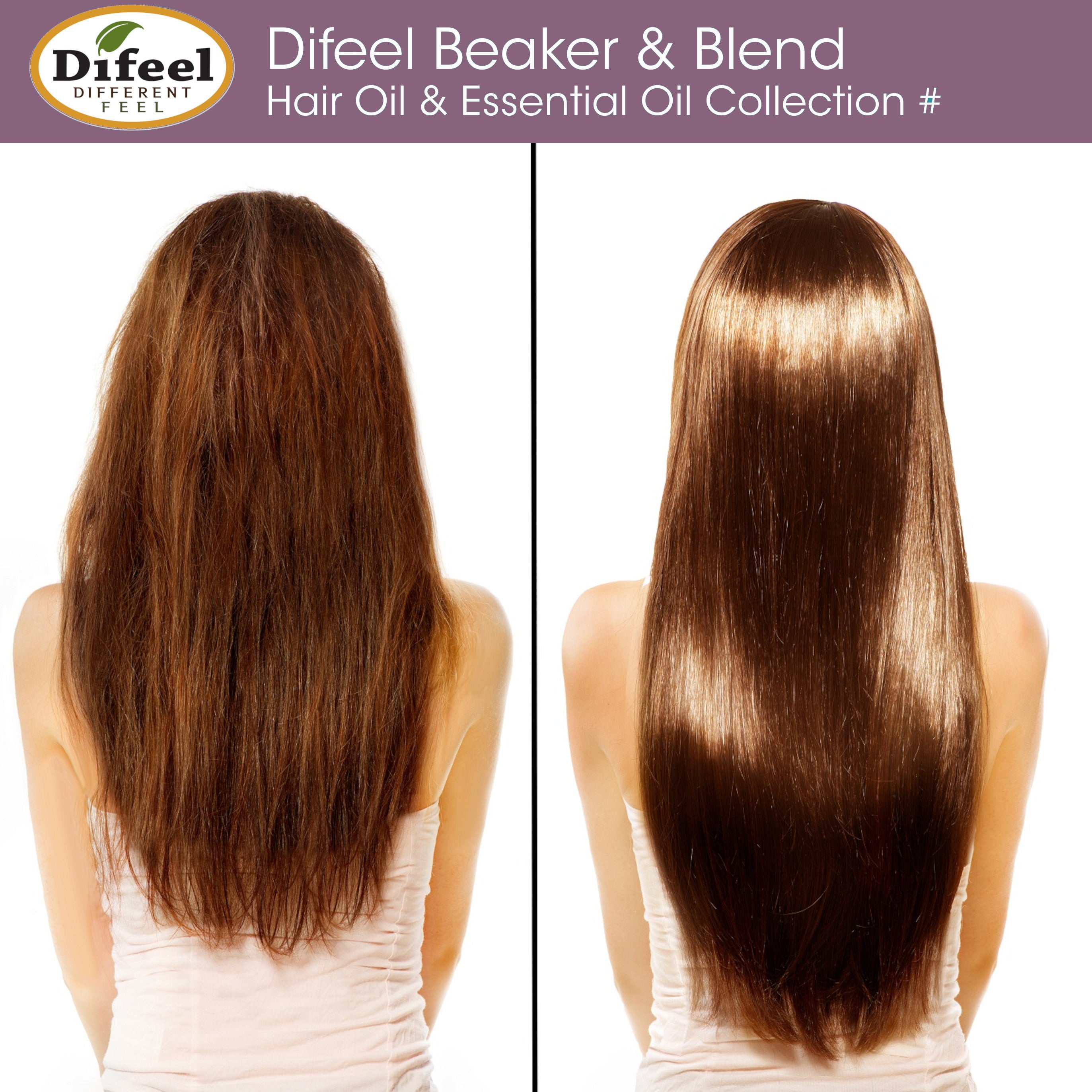 Difeel Beaker & Blend Hair & Essential Oil Kit #2 - Includes Peppermint, Vitamin E, Sweet Almond & Grapeseed Hair Oils, Argan & Coconut Essential Oils and a Mixing Beaker