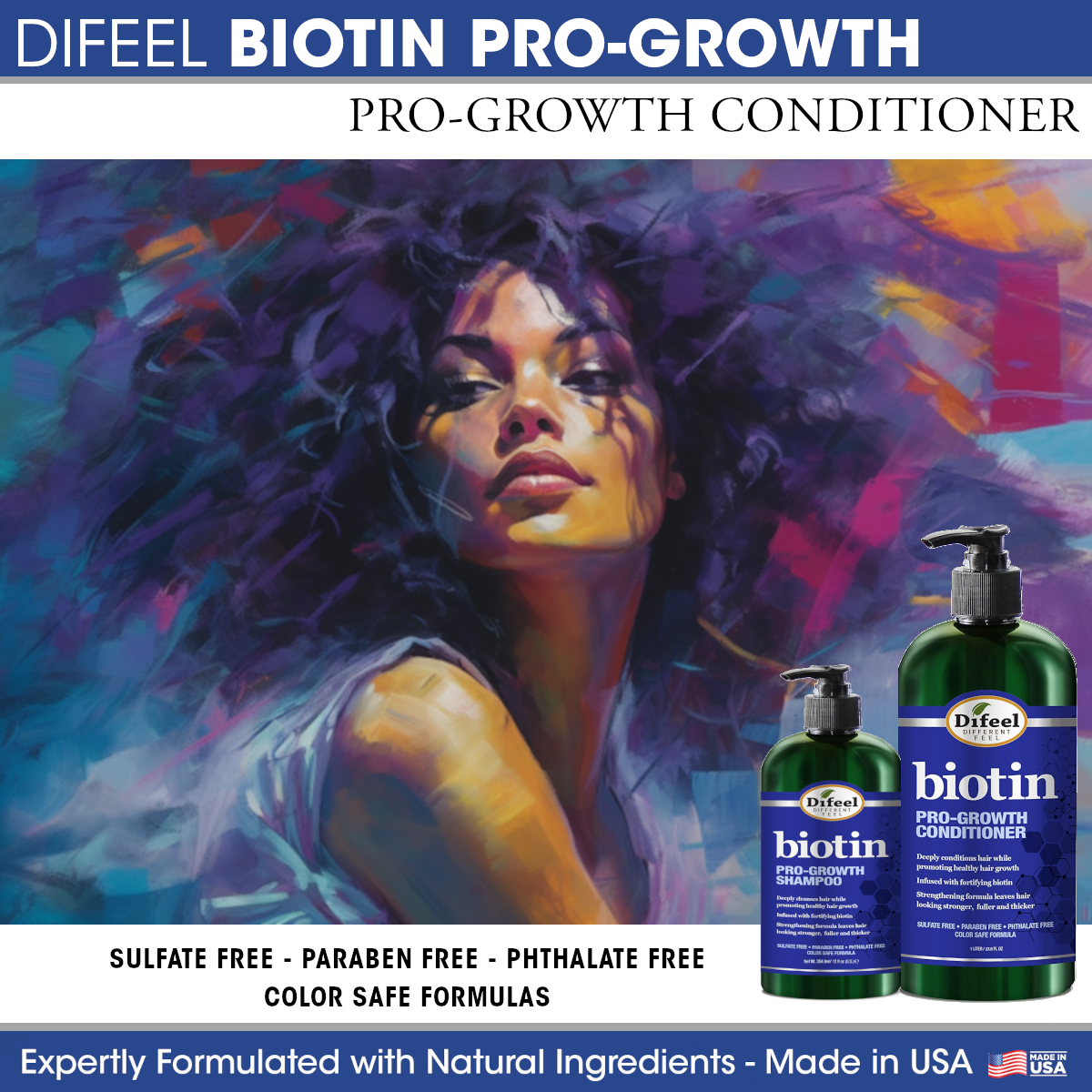 Difeel Biotin Pro-Growth Conditioner for Hair Growth 12 oz.