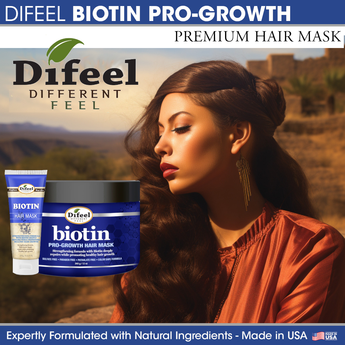 Difeel Biotin Pro-Growth Hair Mask 8 oz.
