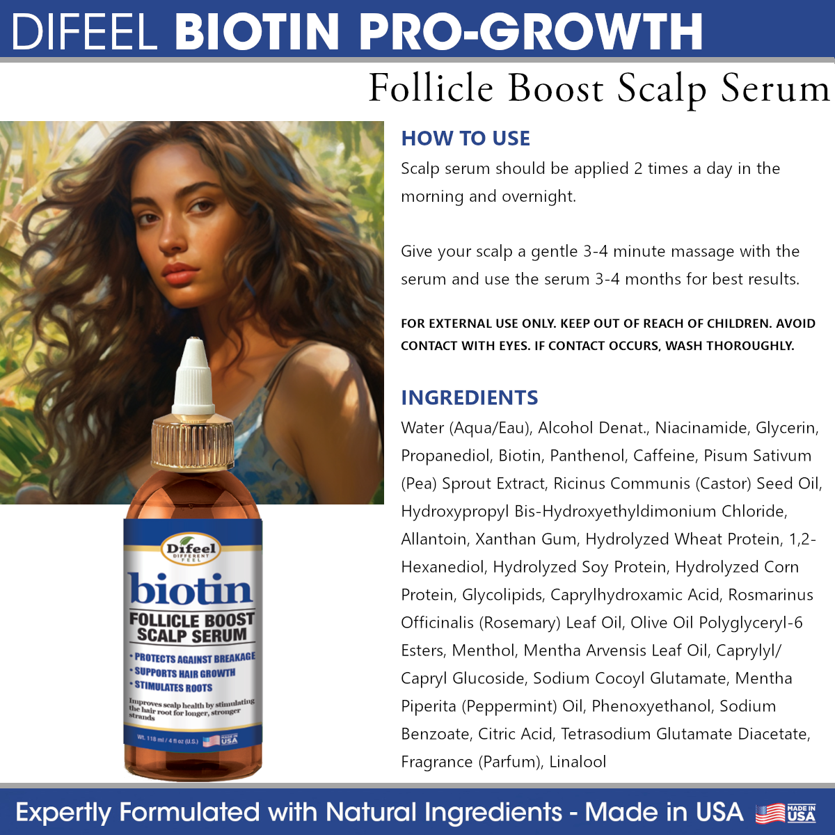 Difeel Biotin Follicle Boost Scalp Serum 4 oz.