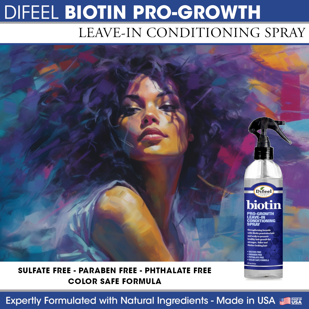Difeel Biotin Pro-Growth Leave in Conditioning Spray 8 oz.