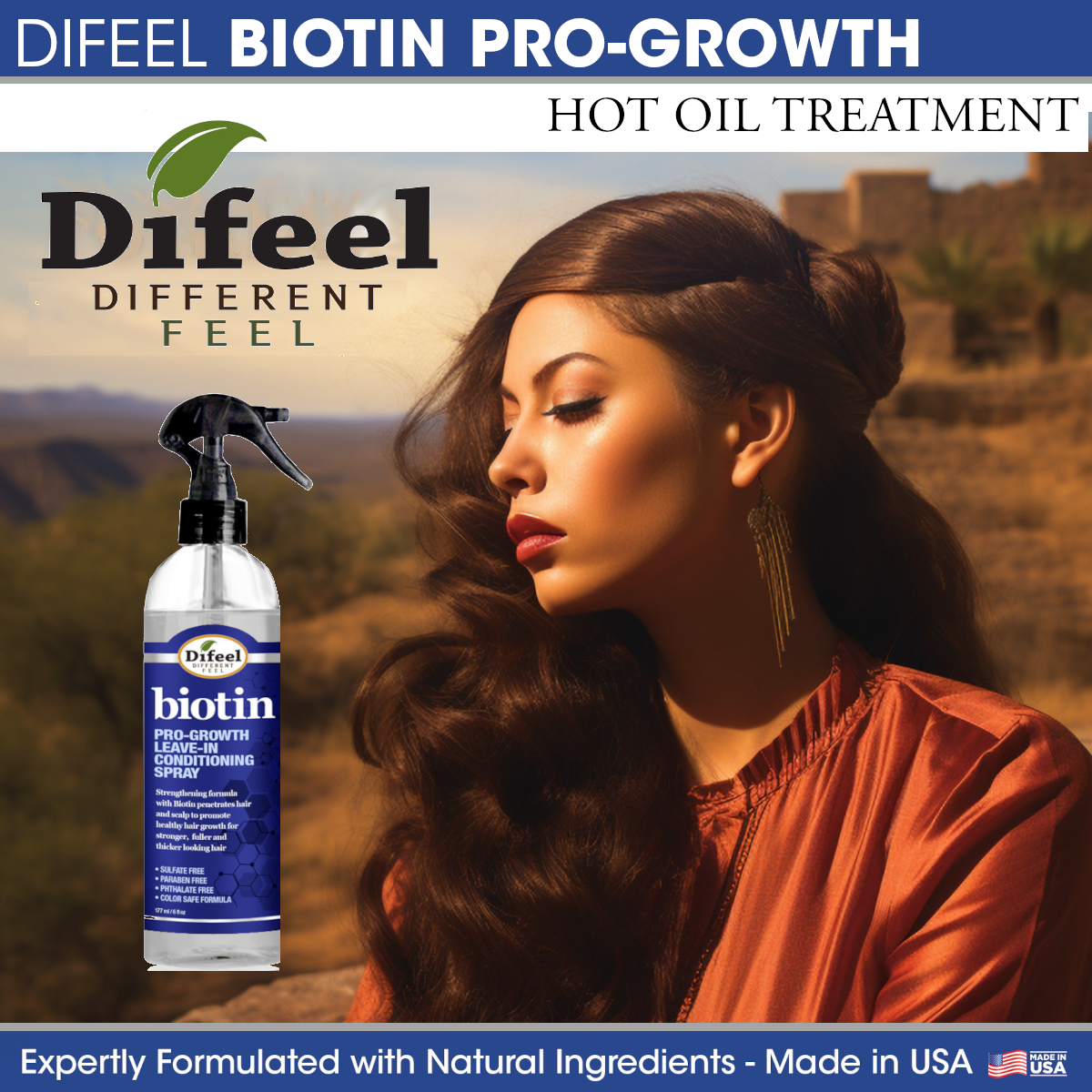 Difeel Biotin Pro-Growth Leave in Conditioning Spray 6 oz.