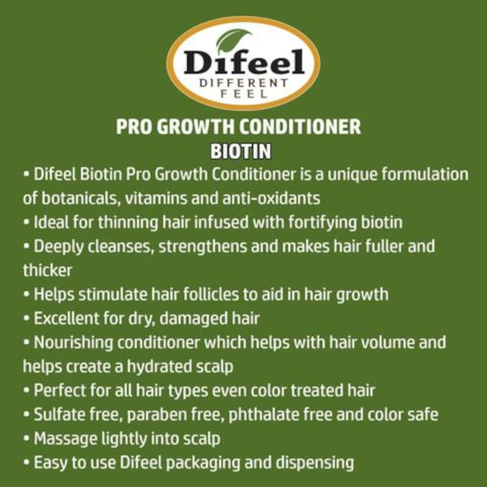 Difeel Biotin Pro-Growth Shampoo, Conditioner & Leave in Conditioning Spray 3-PC Gift Set - Shampoo 33.8 oz., Conditioner 33.8 oz. and Leave in Conditioning Spray 6 oz.