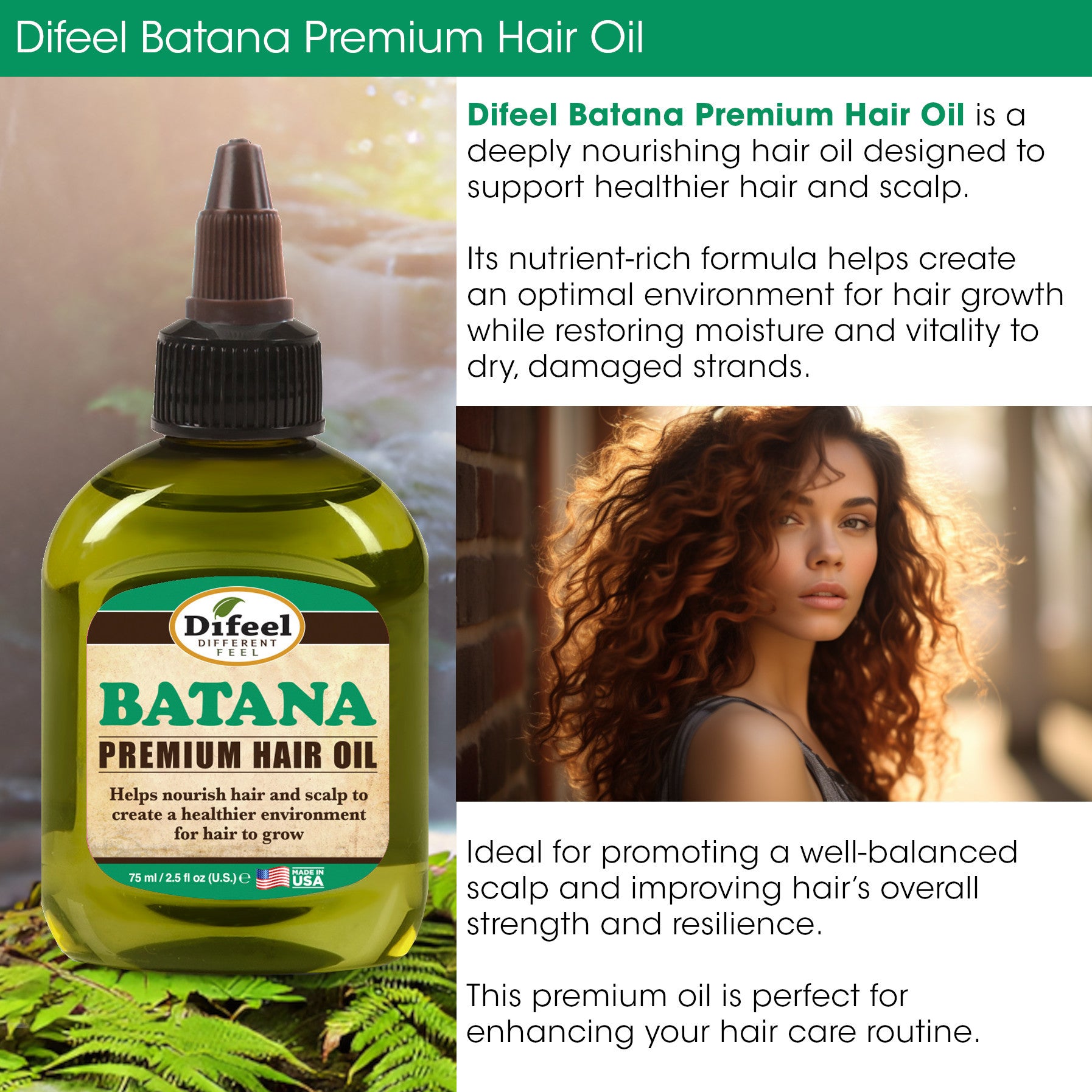 Difeel Batana Premium Hair Oil 2.5 oz.