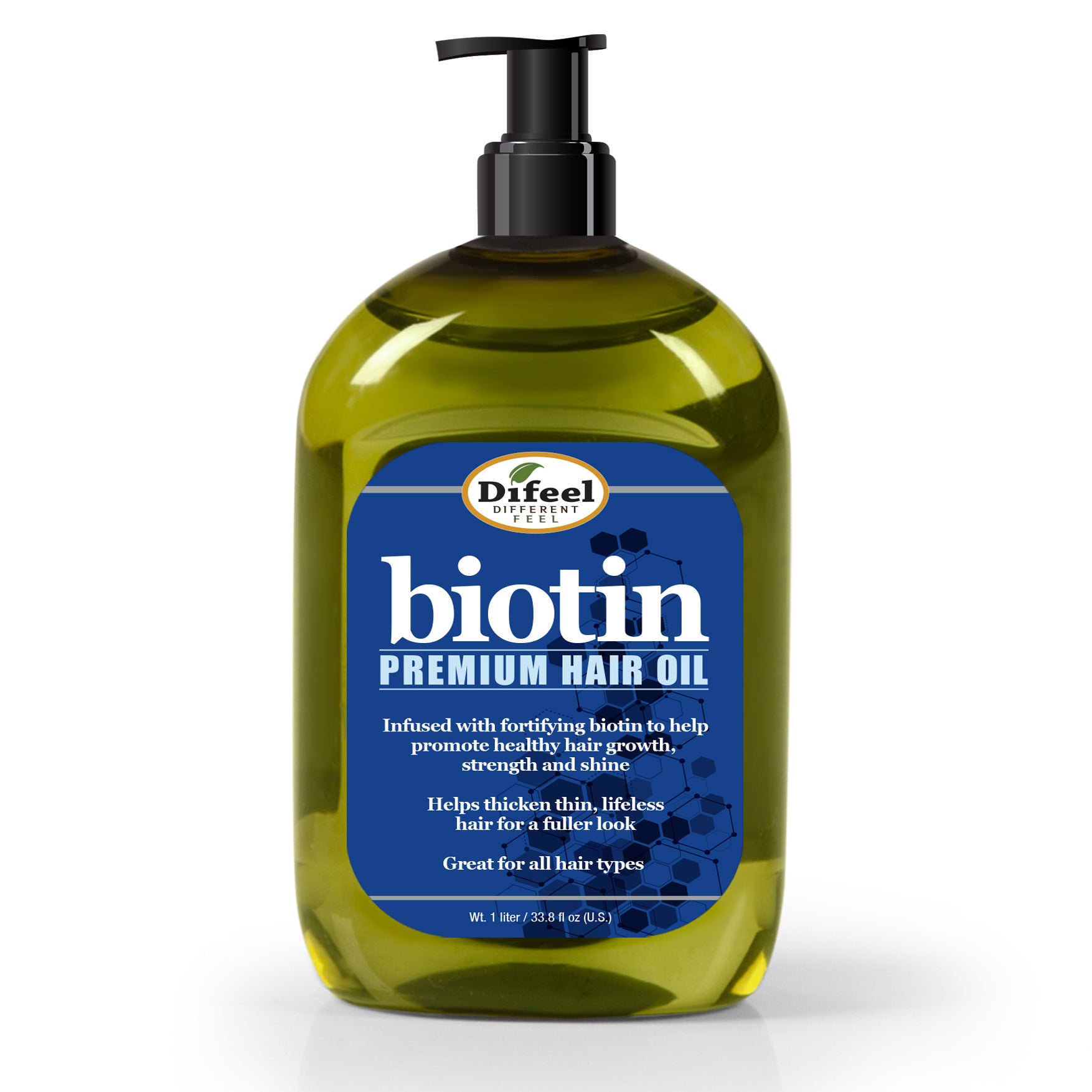 Difeel Biotin Premium Hair Oil - Large 33.8oz Bottle