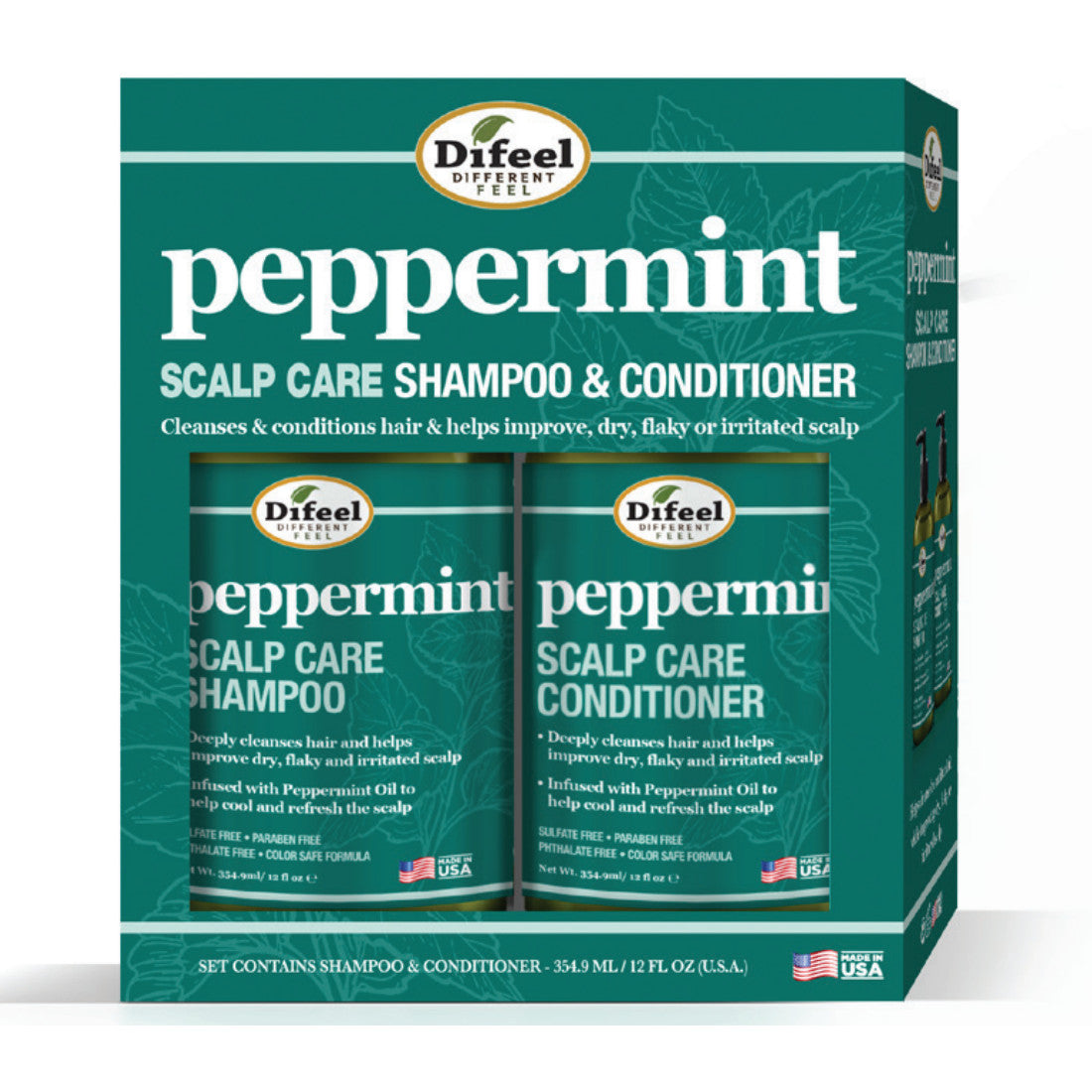 Difeel Peppermint Scalp Care Shampoo & Conditioner 12 oz. 2-PC Gift Box