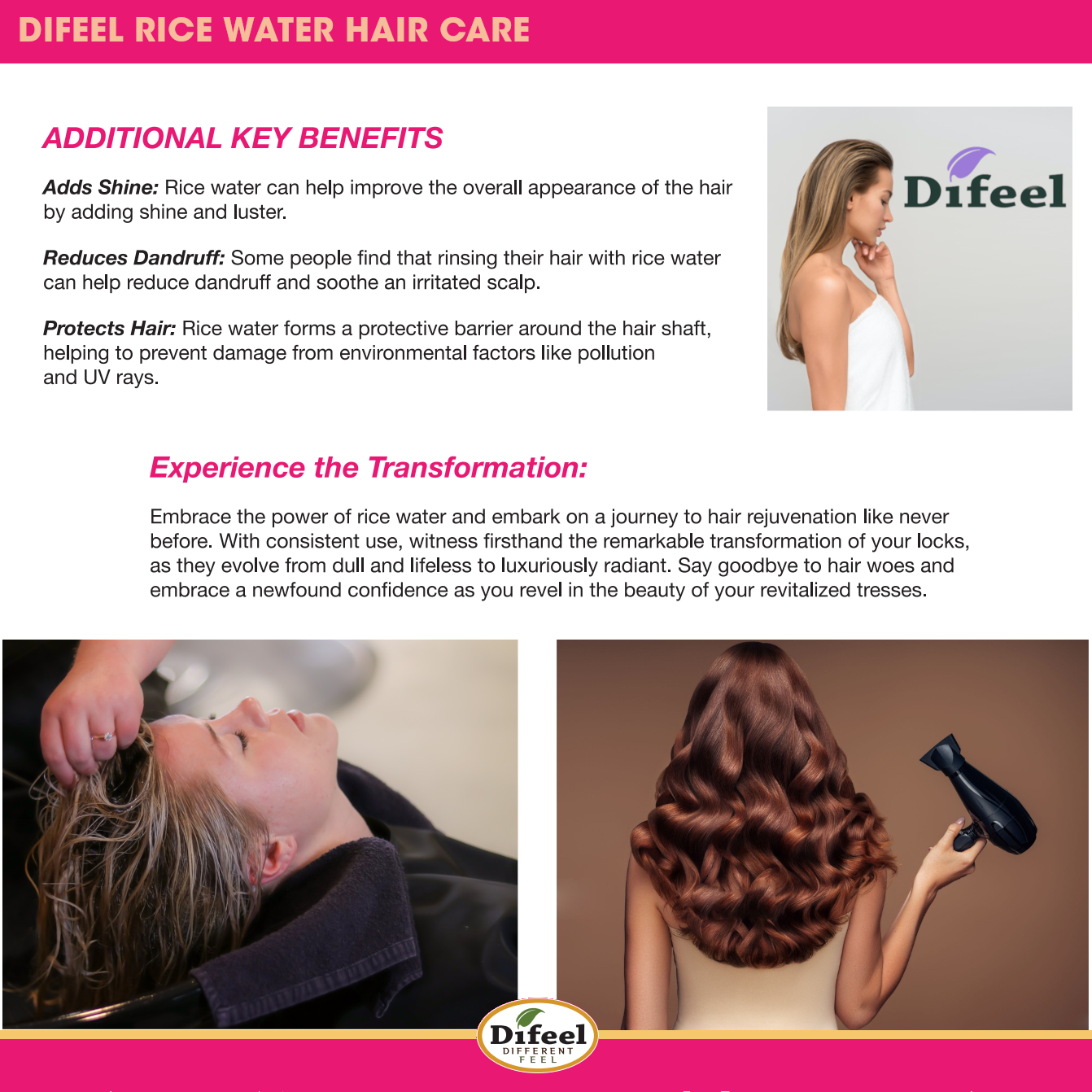 Difeel Rice Water Leave-in Conditioning Spray 8 oz.