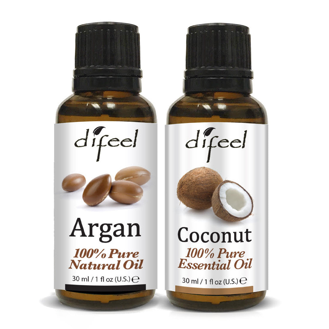 Difeel Beaker & Blend Hair & Essential Oil Kit #2 - Includes Peppermint, Vitamin E, Sweet Almond & Grapeseed Hair Oils, Argan & Coconut Essential Oils and a Mixing Beaker