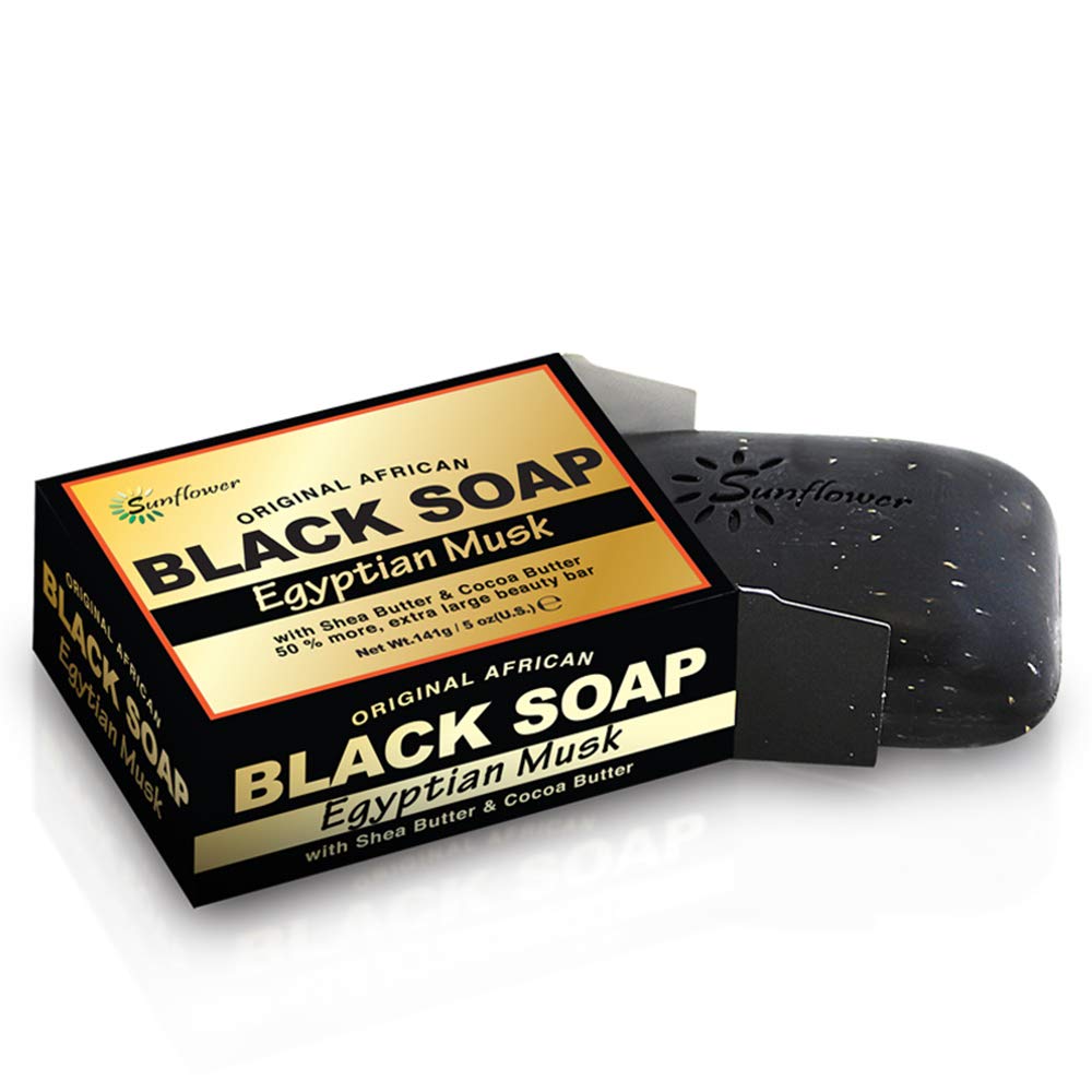 Sunflower African Black Soap Set - Includes Six (6) Luxury Scented Soaps