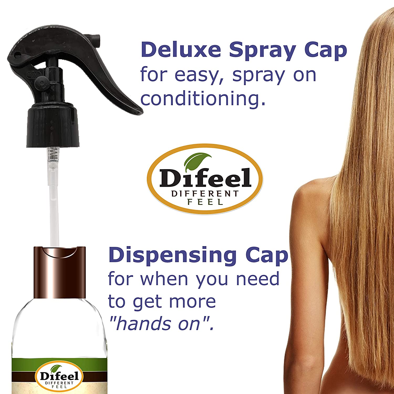 Difeel Volumize Leave in Conditioning Spray with 100% Pure Tea Tree Oil 6 oz.