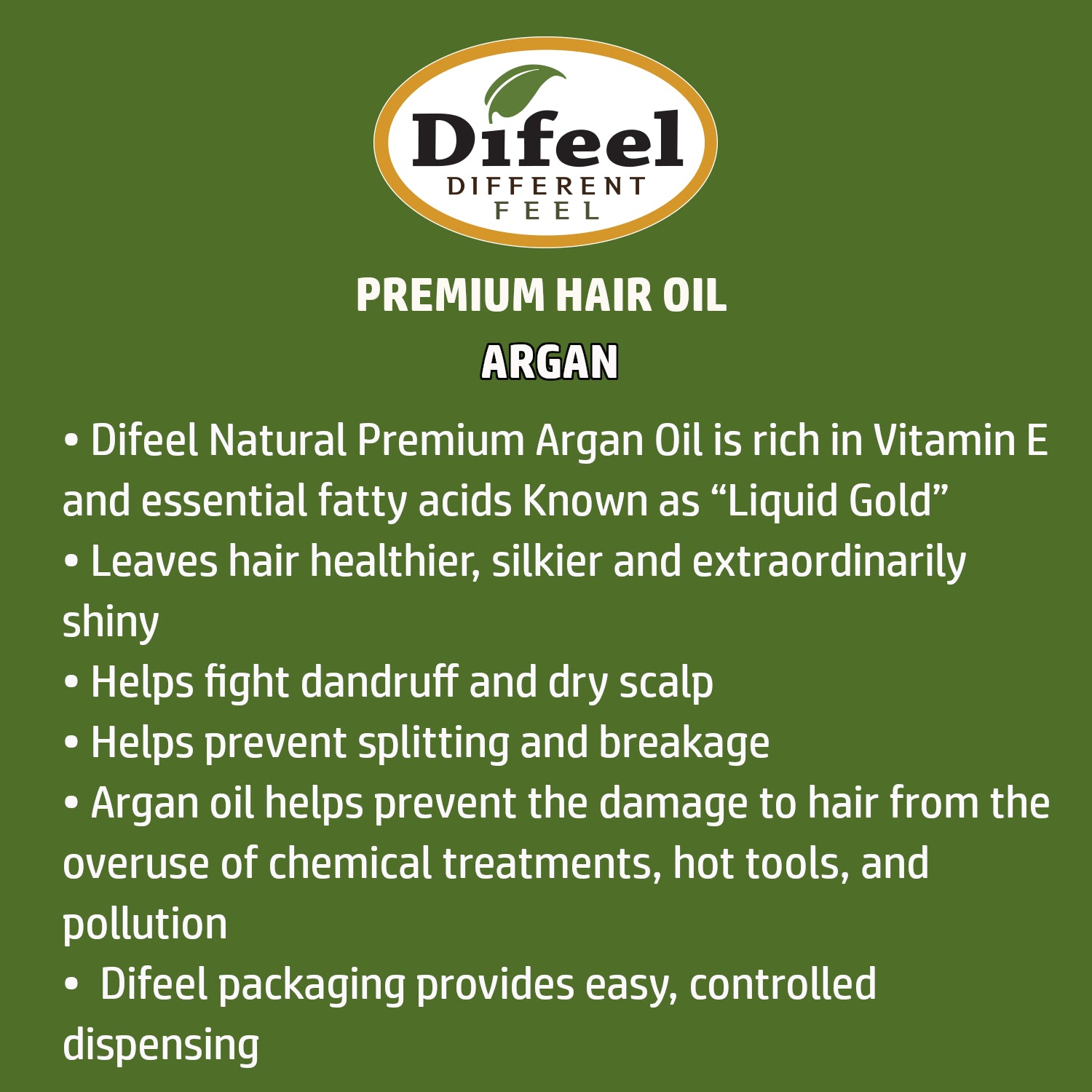 Difeel Premium Natural Hair Oil - Argan Oil 7.1 oz.