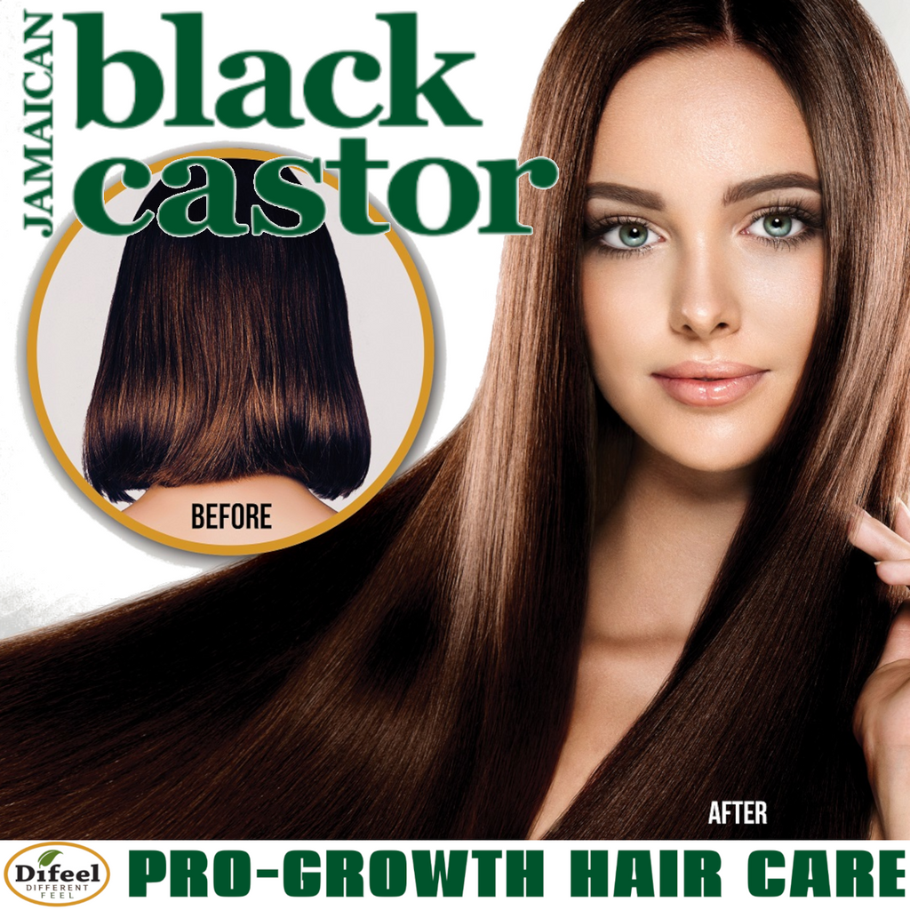 Difeel Superior Growth Jamaican Black Castor 4-PC Hair Treatment Set - Includes 12 oz. Shampoo, 12 oz. Hair Mask , 2.5 oz. Root Stimulator & 2.5 oz. Hair Oil