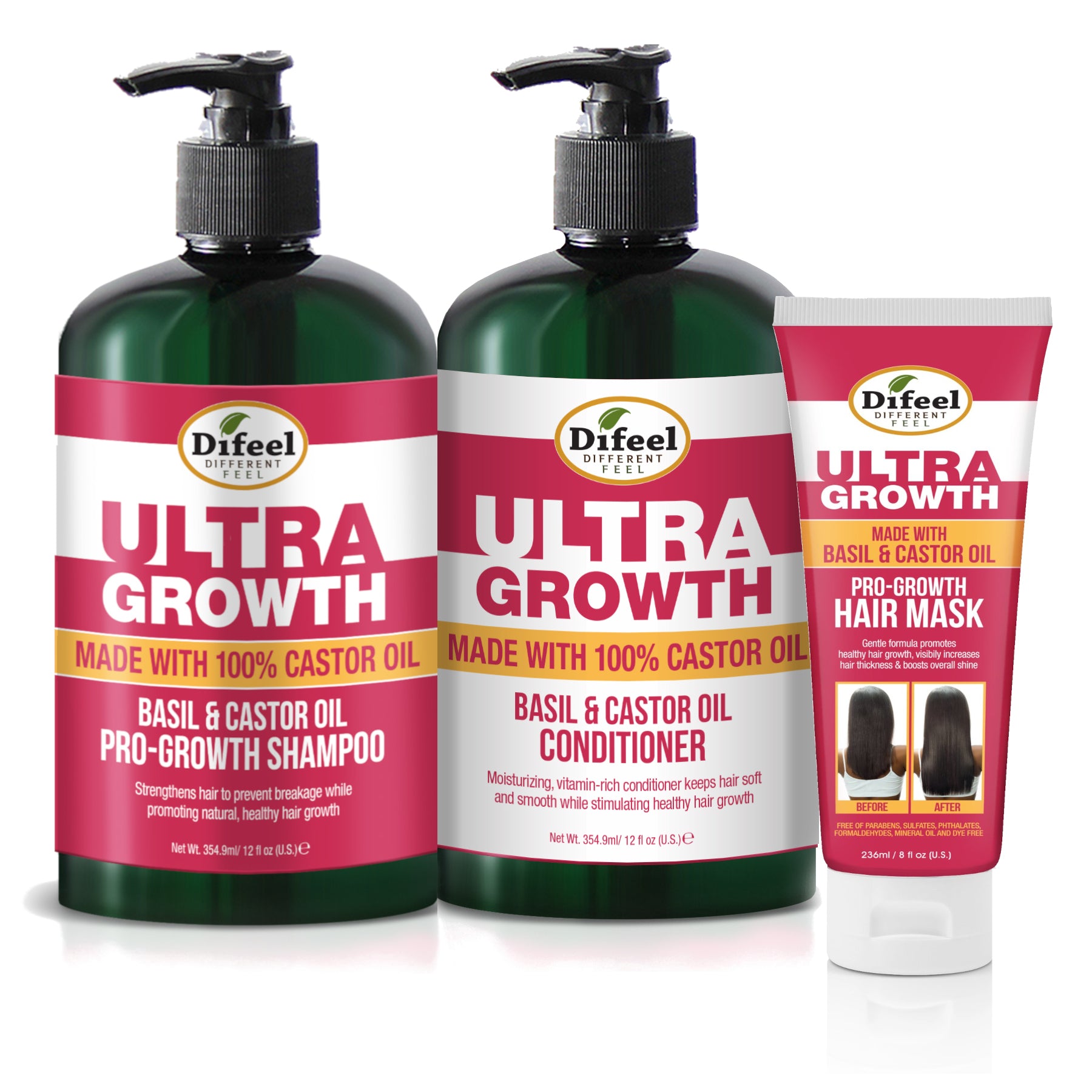 Difeel Ultra Growth Intense Growth Collection - 3-PC Shampoo, Conditioner & Hair Mask Set