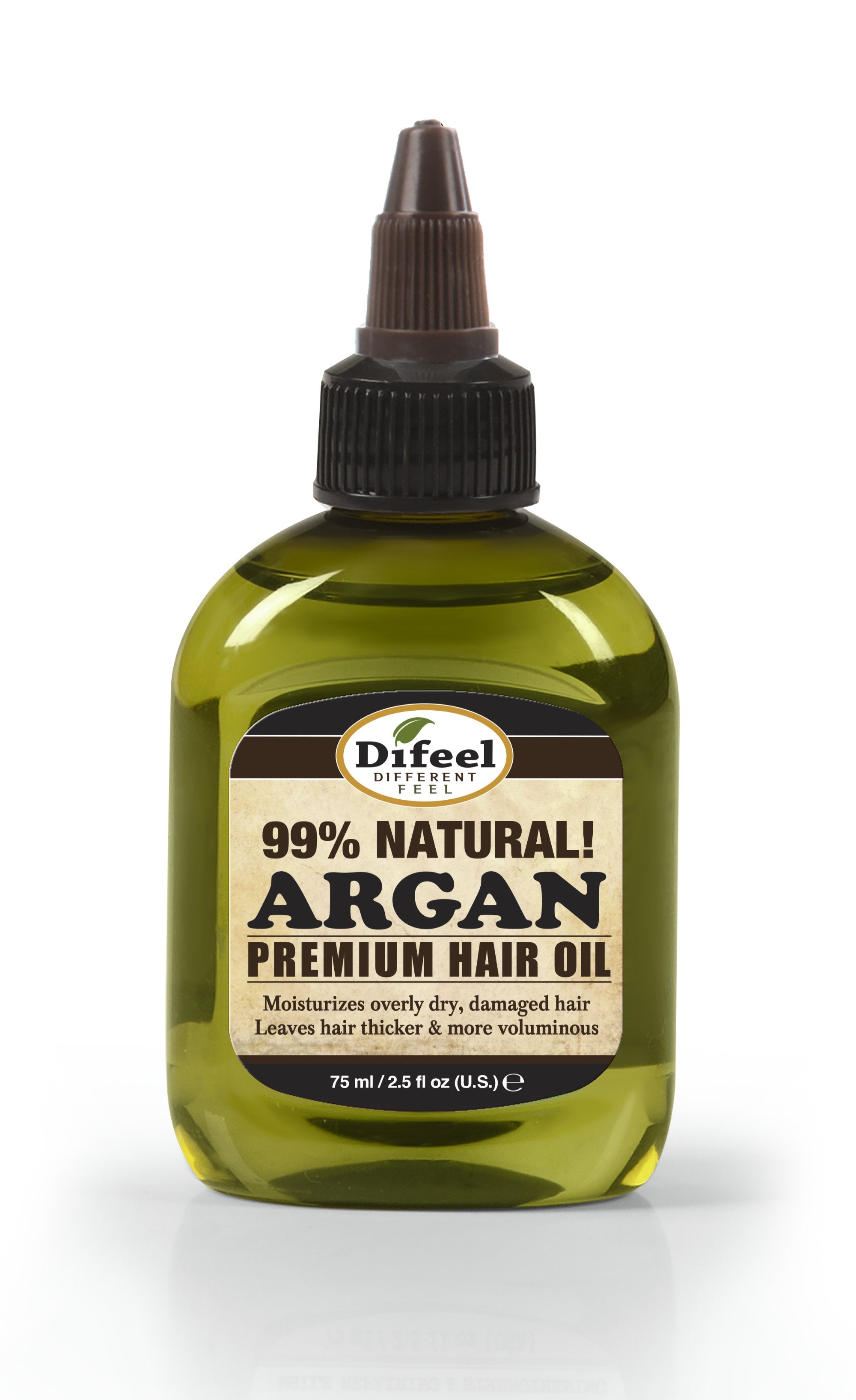 Difeel Premium Natural Hair Oil - Argan Oil 2.5 oz. (PACK OF 2)