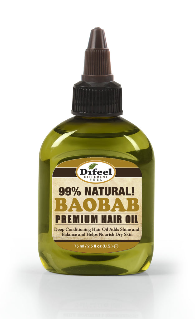Difeel Premium Natural Hair Oil - Baobab Oil 2.5 oz. (PACK OF 2)