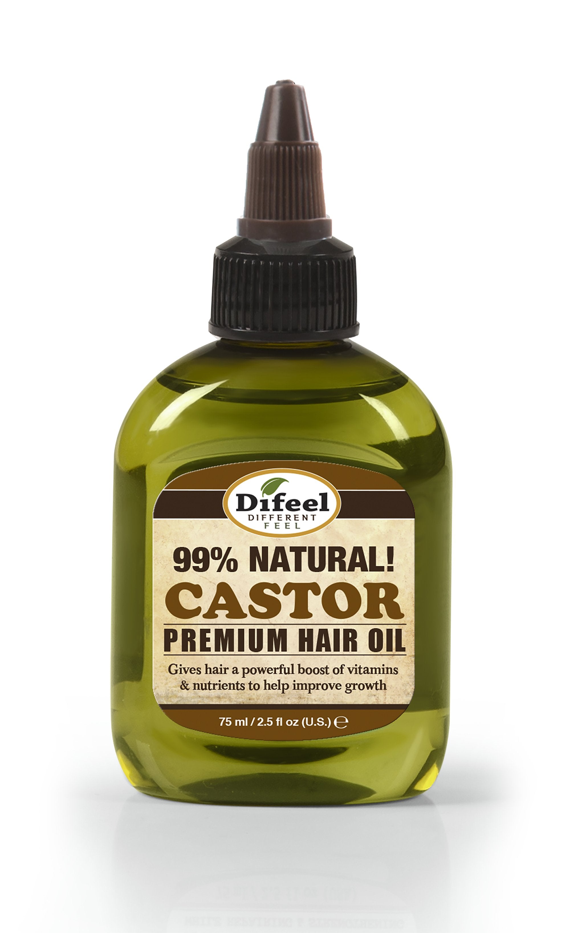 Difeel Premium Natural Hair Oil - Castor Hair Oil 2.5 oz. (PACK OF 2)