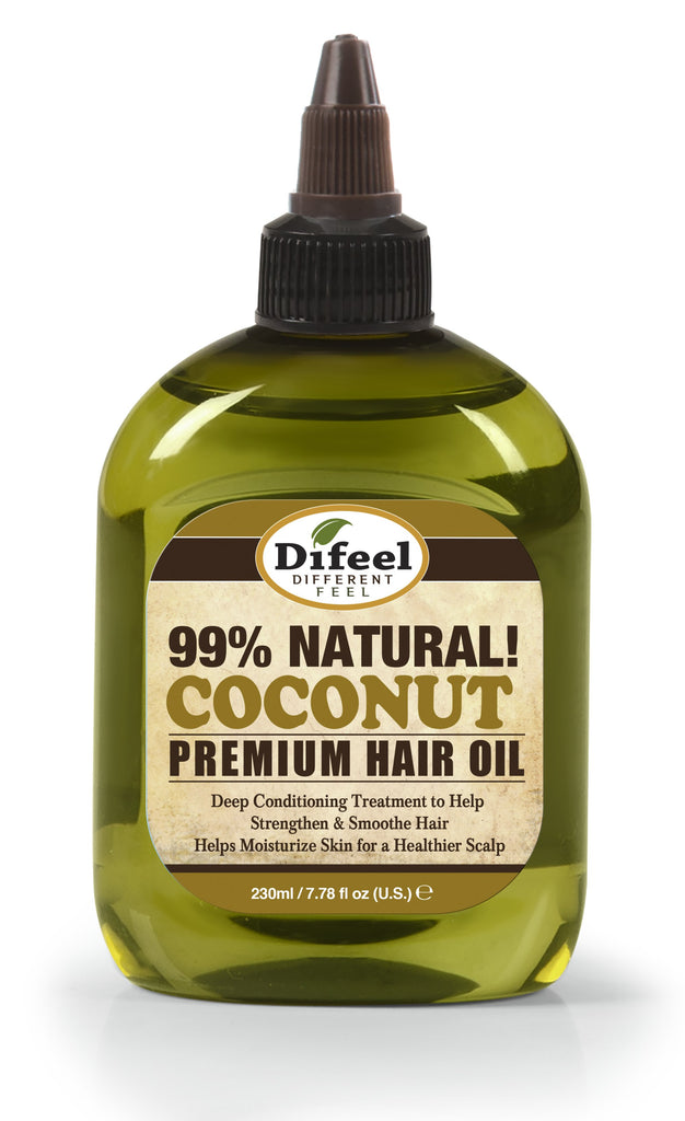 Difeel Premium Natural Hair Oil - Coconut Oil 7.1 oz. (PACK OF 2)