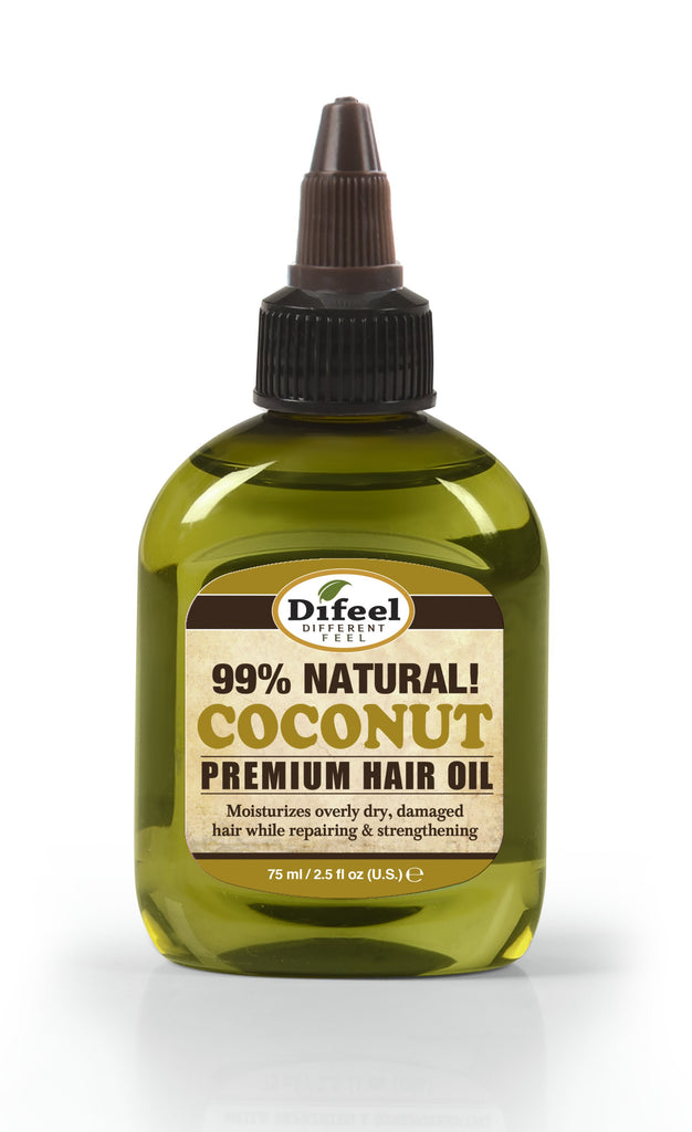 Difeel Premium Natural Hair Oil - Coconut Oil 2.5 oz. (PACK OF 2)