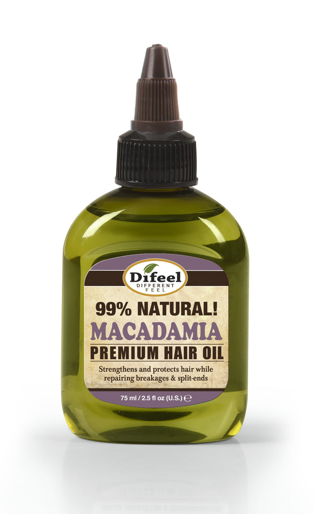 Difeel Premium Natural Hair Oil - Macadamia Oil 2.5 oz. (PACK OF 2)