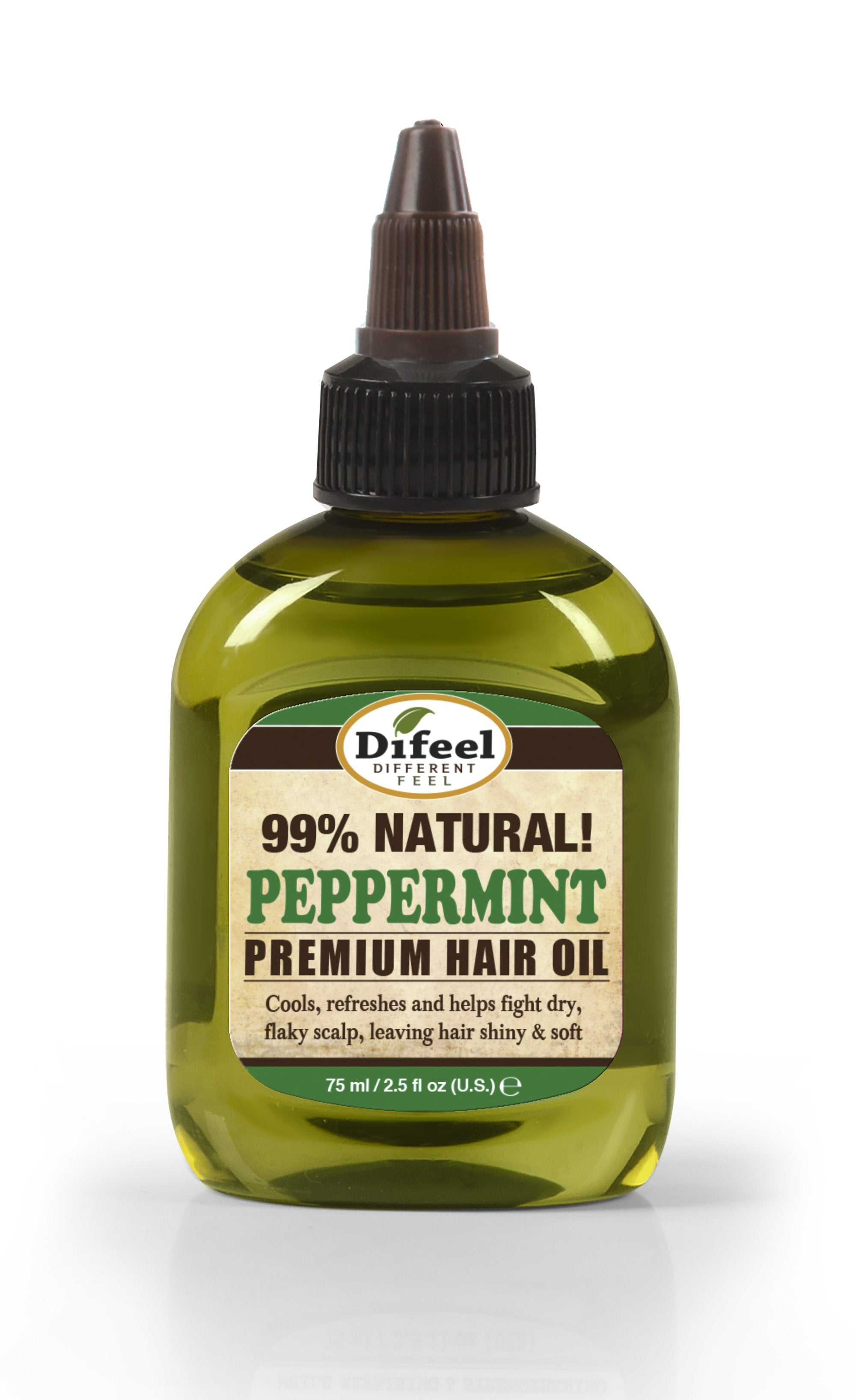 Difeel Premium Natural Hair Oil - Peppermint Oil 2.5 oz. (PACK OF 2)