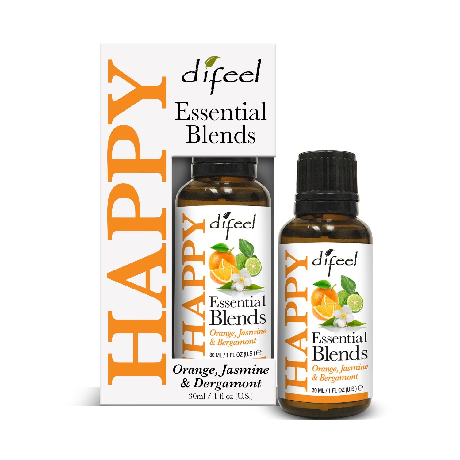 Difeel 100% Natural Essential Oil Blends - Happy 1 oz. (Pack of 2)