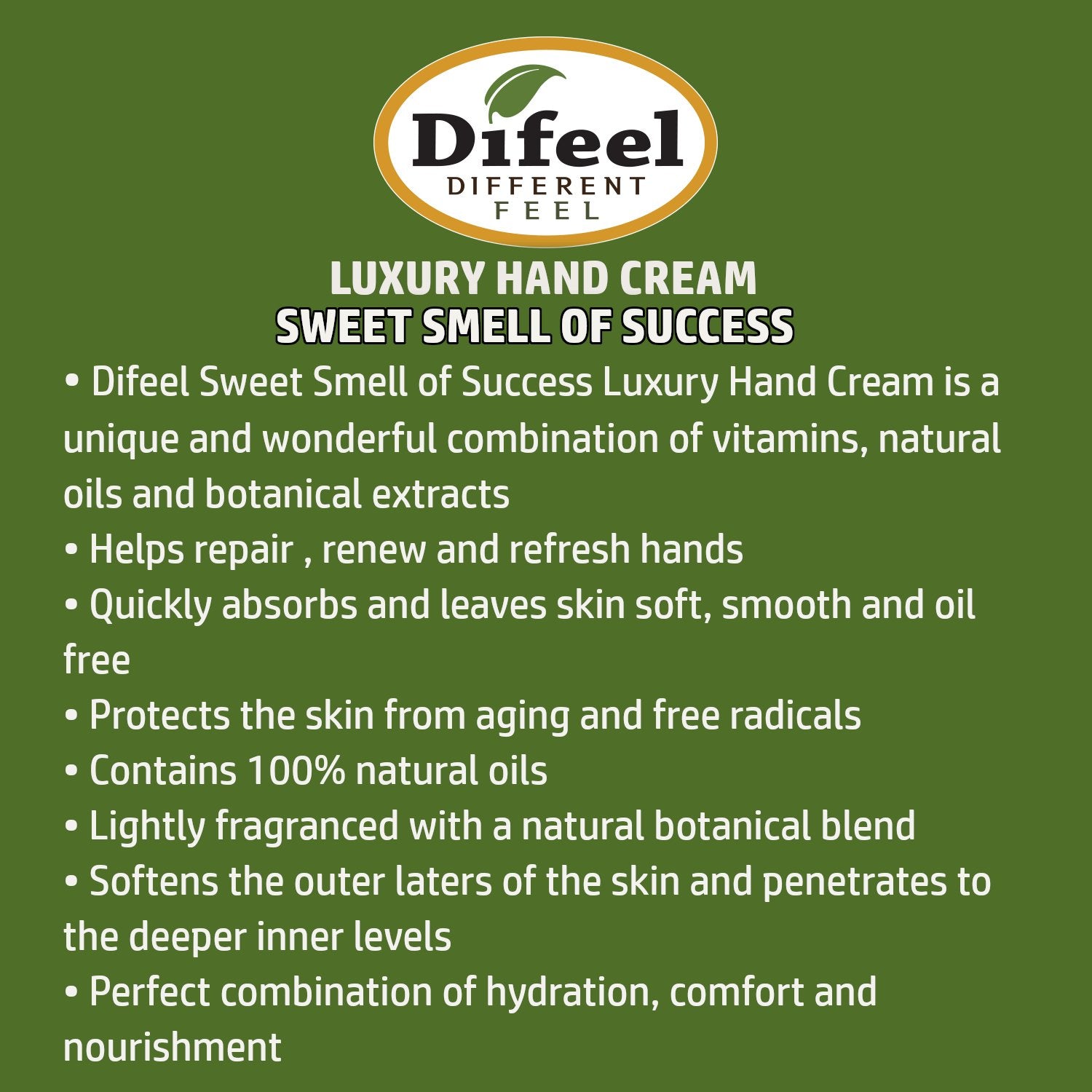 Difeel Luxury Moisturizing Hand Cream - Sweet Smell of Success 1.4 oz. (PACK OF 2)