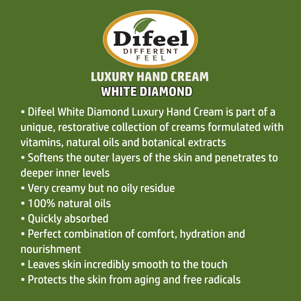 Difeel Luxury Moisturizing Hand Cream - White Diamond 1.4 oz.