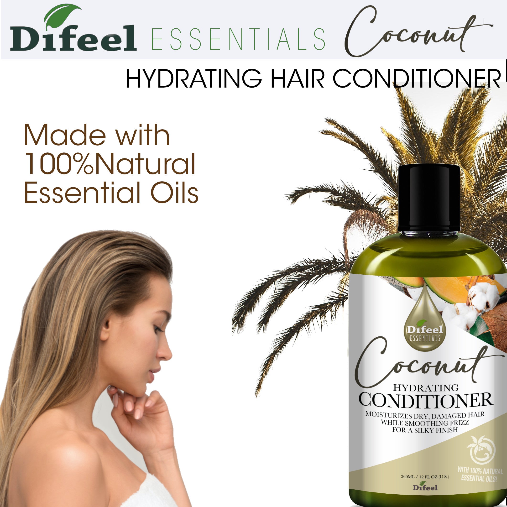 Difeel Essentials Hydrating Coconut - Conditioner 12 oz.