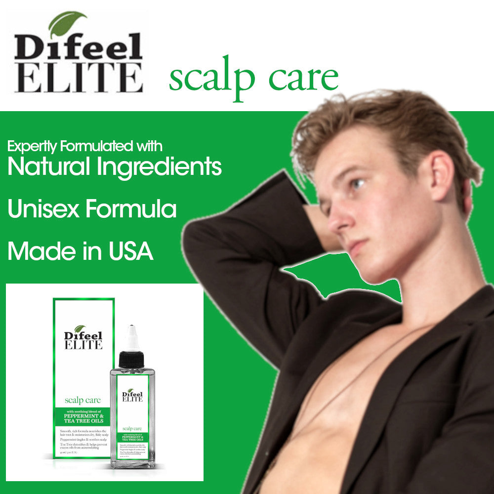 Difeel Elite Scalp Care with Peppermint & Tea Tree Oil Hair Scalp Treatment for Dry, Flaky Scalp 3 oz. -Tea Tree Hair and Scalp Treatment with Peppermint