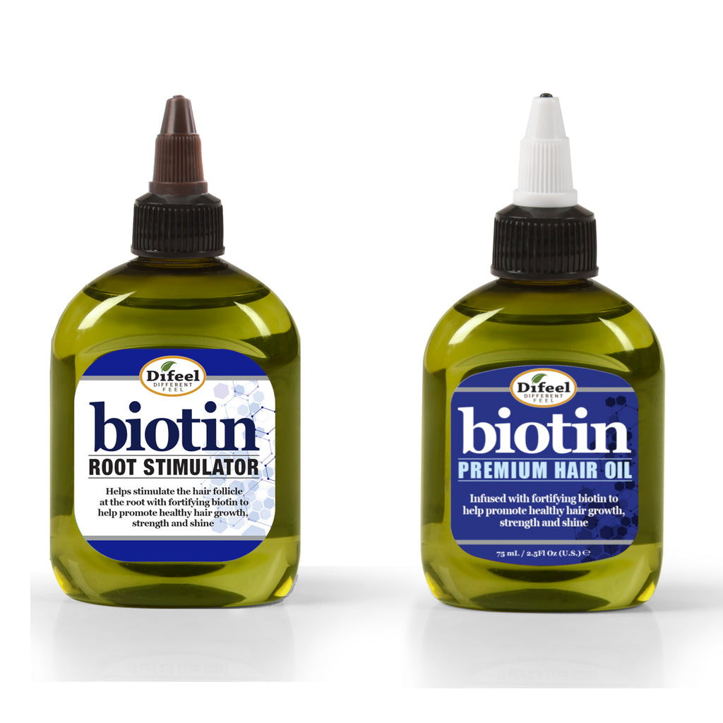 Difeel Biotin Pro-Growth Root Stimulator & Hair OIl 2.5 oz. (2-Piece Boxed Gift Set)