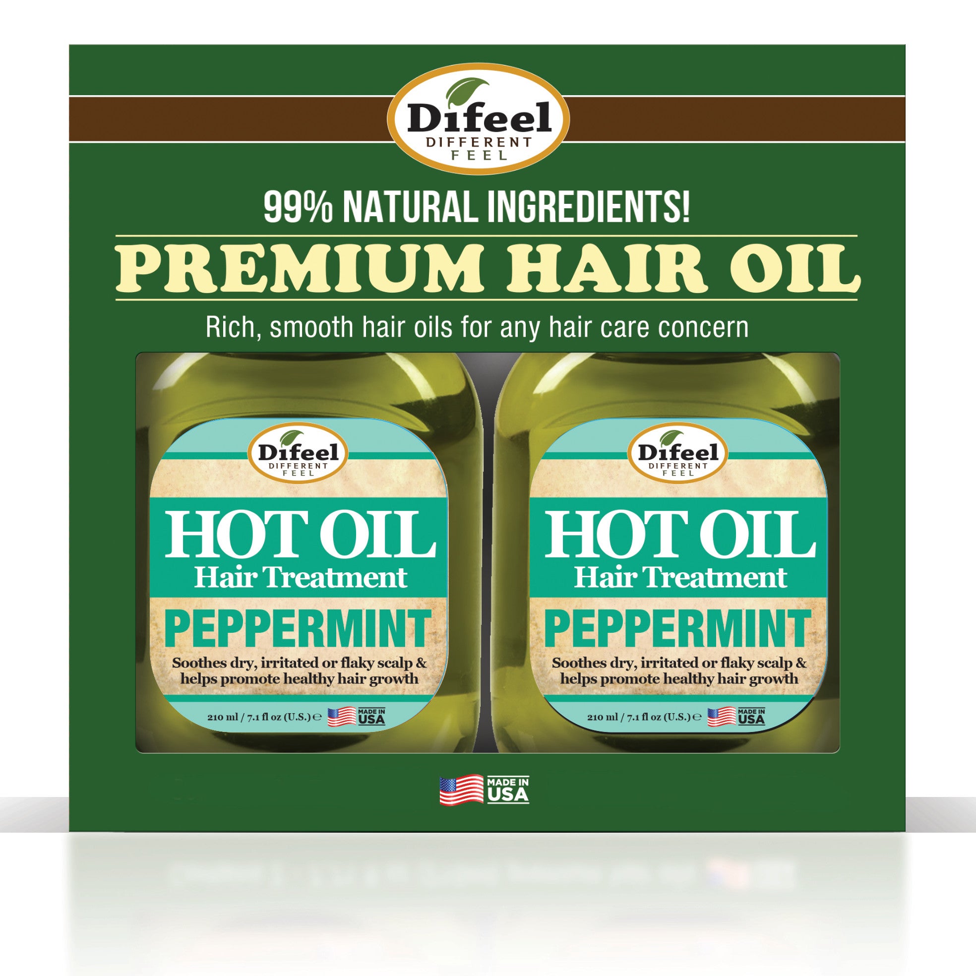 Difeel Peppermint Hot Oil Treatment 7.1 oz. - Deluxe 2-PC Gift Set