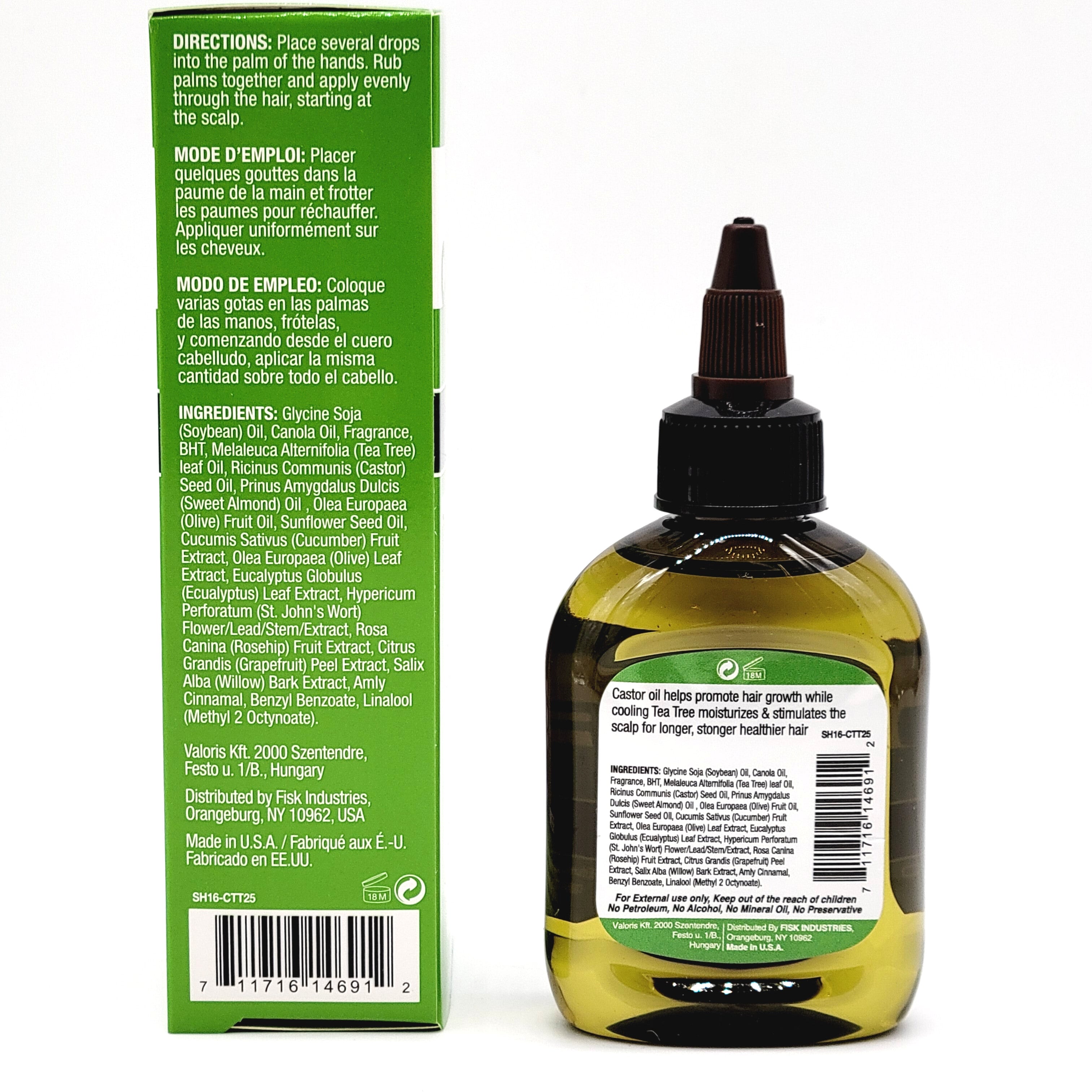Difeel Premium Castor Plus Tea Tree - Pro-Growth + Scalp Care Premium Hair Oil 2.5 oz.