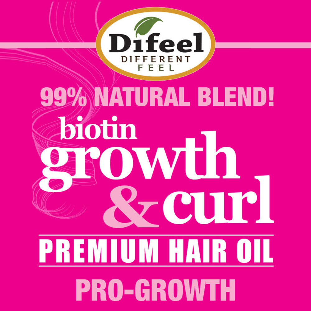 Difeel Biotin Growth and Curl Premium Hair Oil 7.1 oz. - Deluxe 2-PC Gift Set