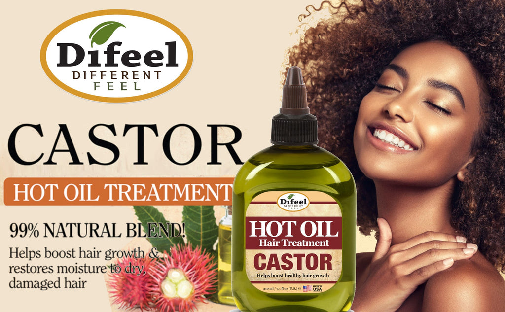 Difeel Castor Hot Oil Treatment 7.1 Ounce - Deluxe 2-PC Gift Set