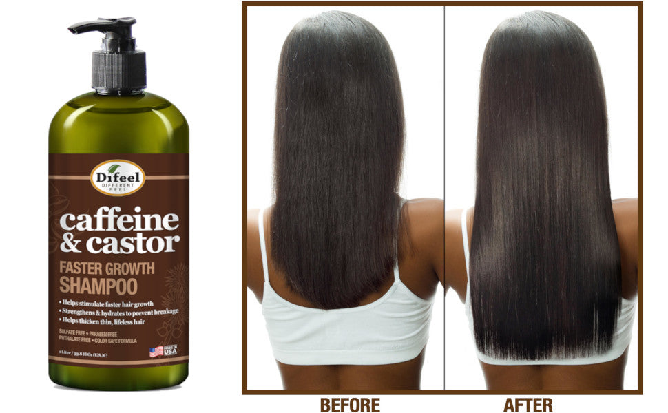 Difeel Caffeine & Castor Shampoo for Faster Hair Growth 33.8 oz.