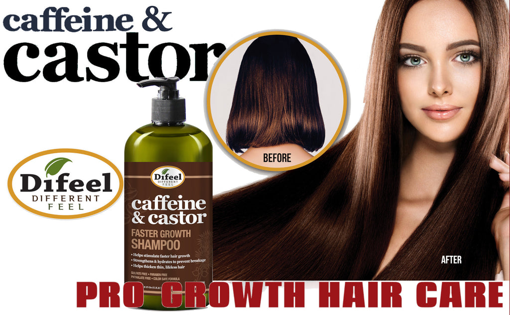 Difeel Caffeine & Castor Shampoo for Faster Hair Growth 33.8 oz.
