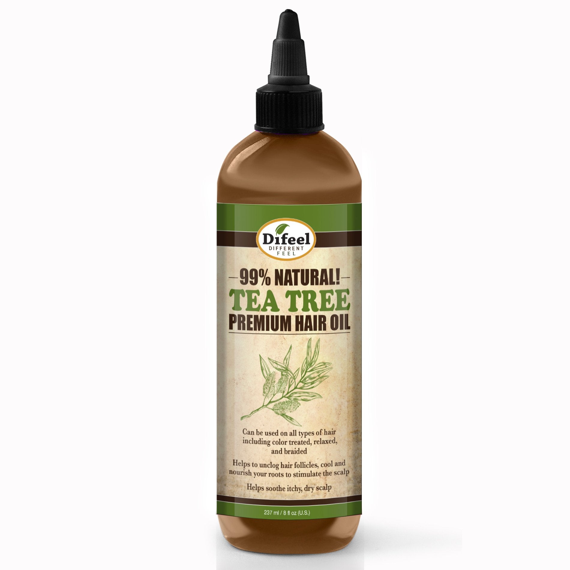 Difeel Premium Natural Hair Oil - Tea Tree Oil 7.1 oz. (PACK OF 2)