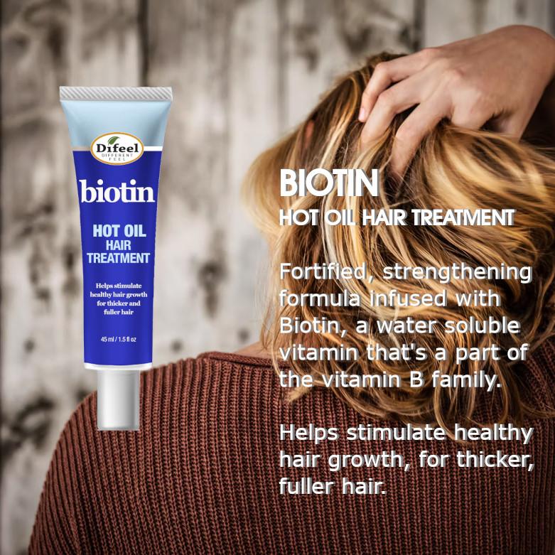 Difeel Hot Oil Hair Treatment with Biotin 1.5 oz. (PACK OF 2)