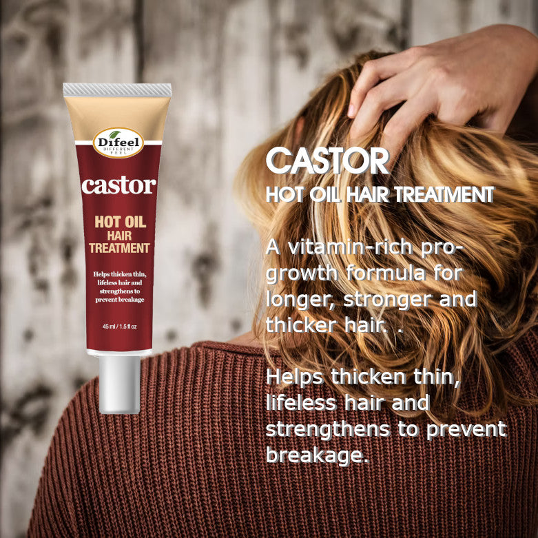 Difeel Hot Oil Hair Treatment with Castor Oil 1.5 oz.