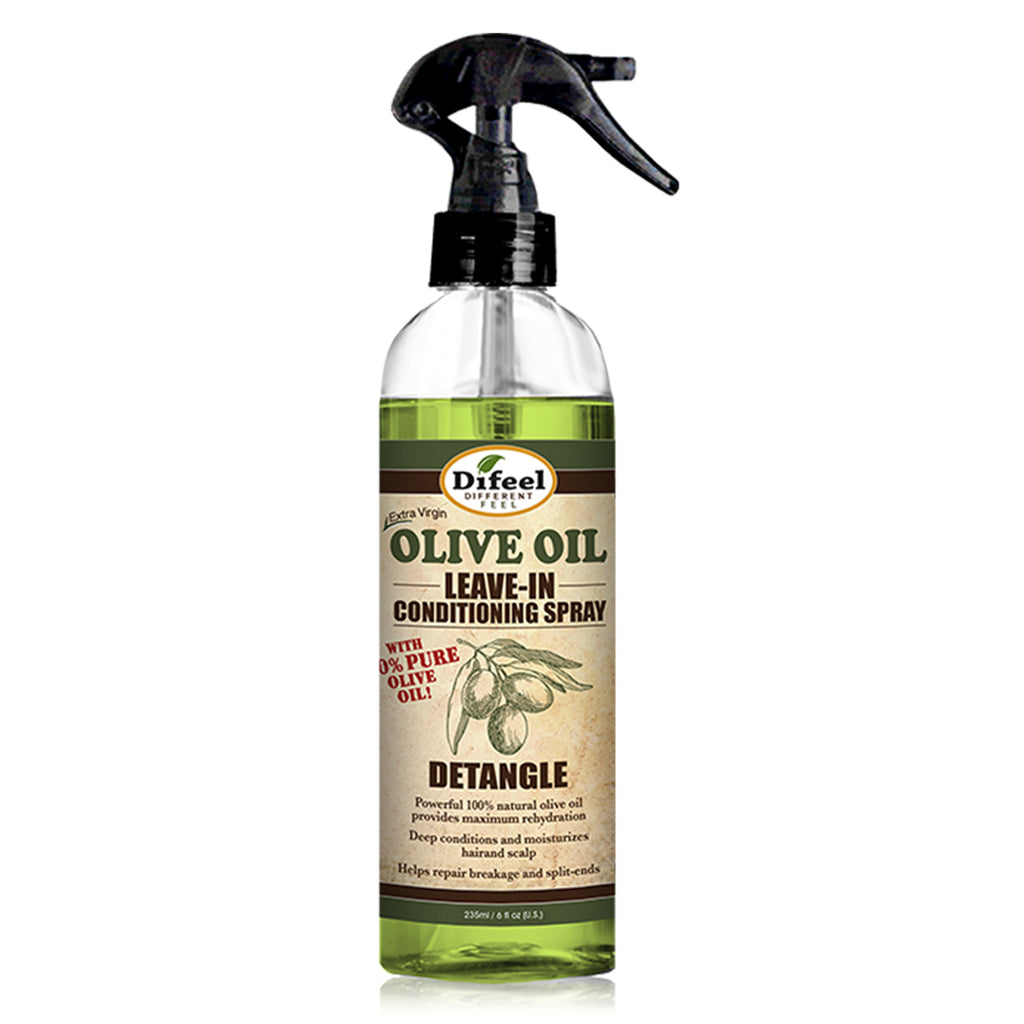 Difeel Detangle Leave in Conditioning Spray with 100% Pure Olive Oil 6 oz.