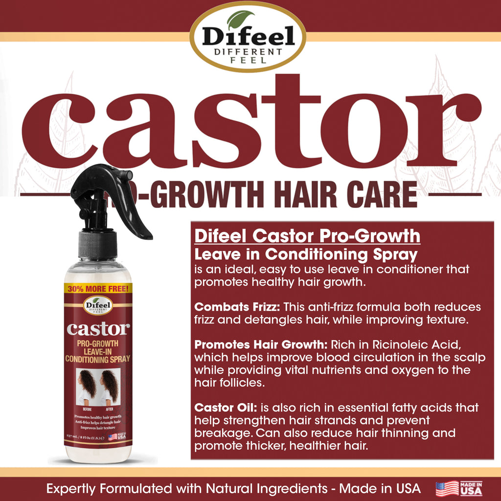 Difeel Castor Pro-Growth Conditioning Spray 6 oz.