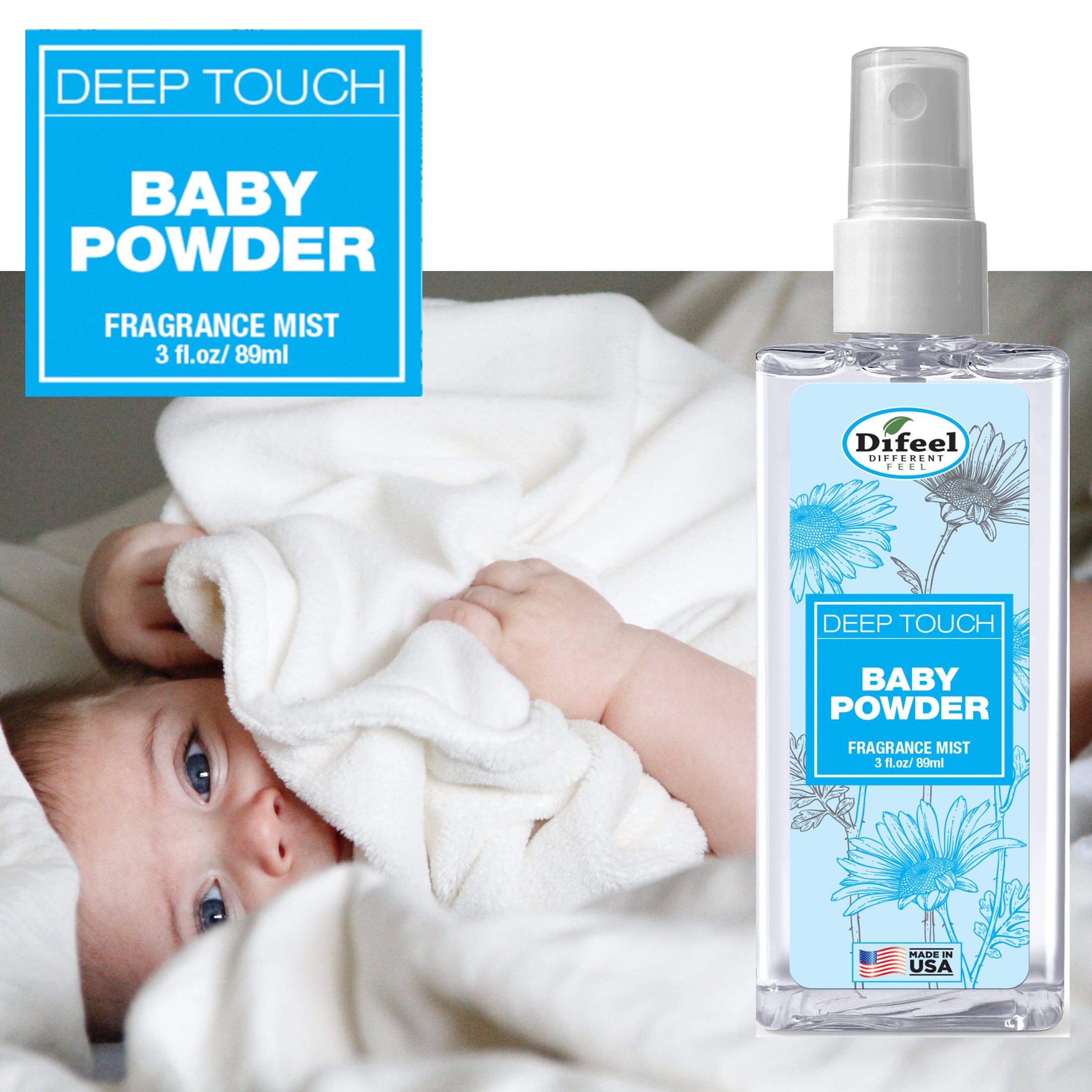 Powder Touch beauty difeel natural Body your - | oz. 3 find Baby Mist Difeel - Deep
